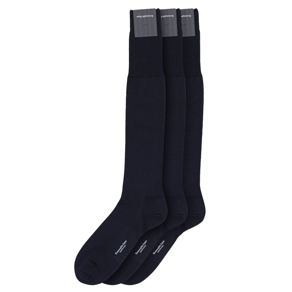 ZEGNA Navy Blue Wool Sock